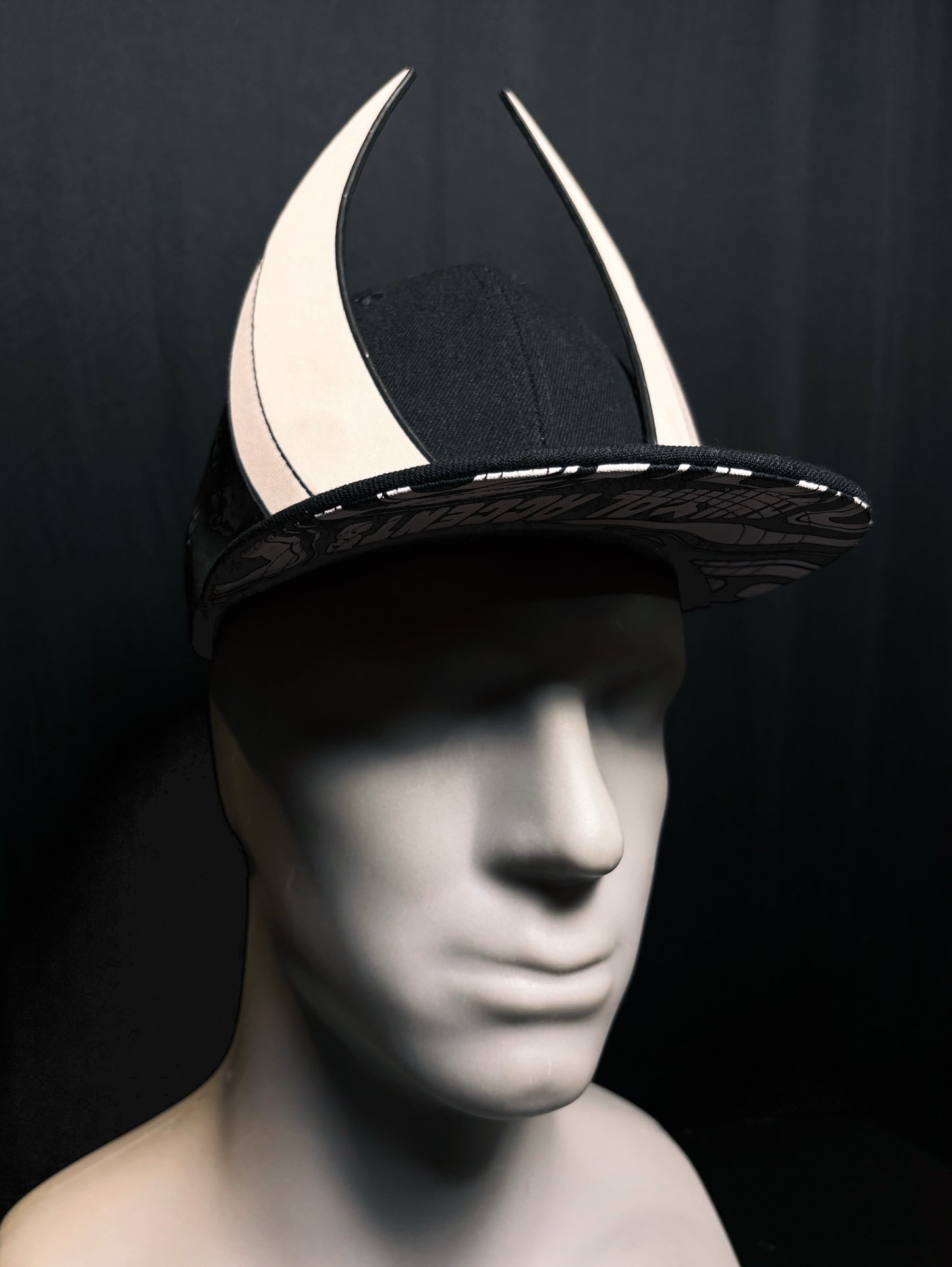 White Curved Horns