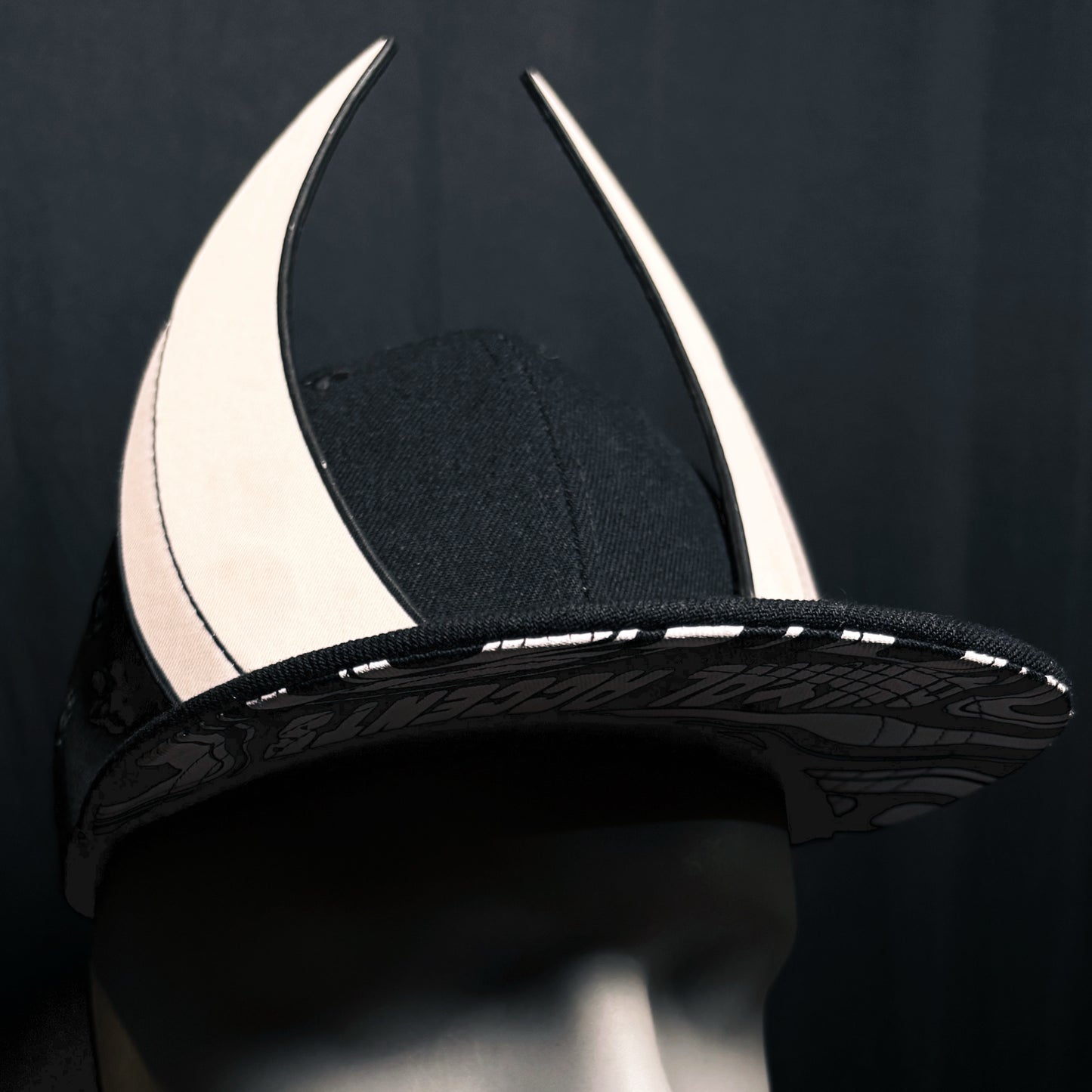 White Curved Horns