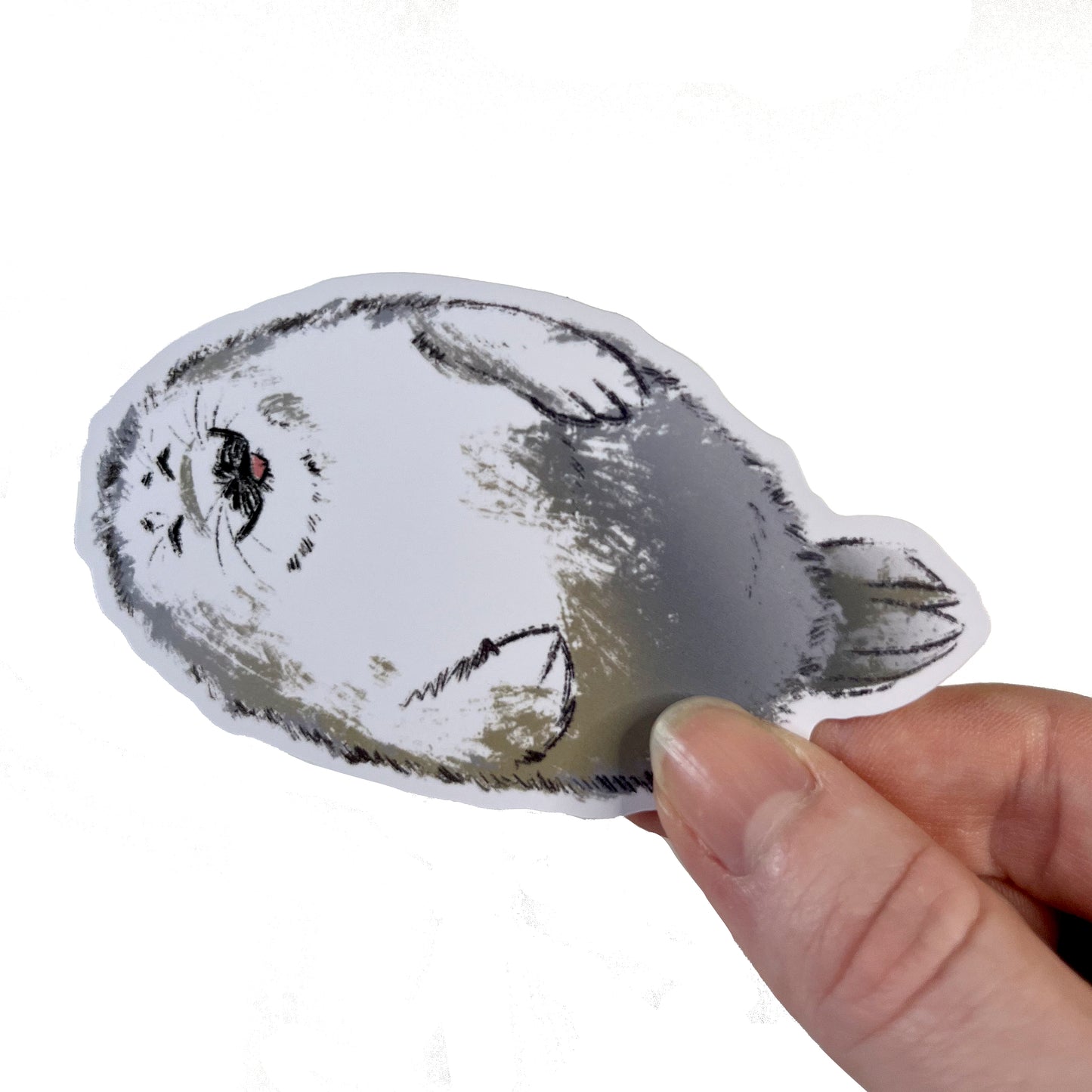 Fluffy Baby Seal Sticker 3inch